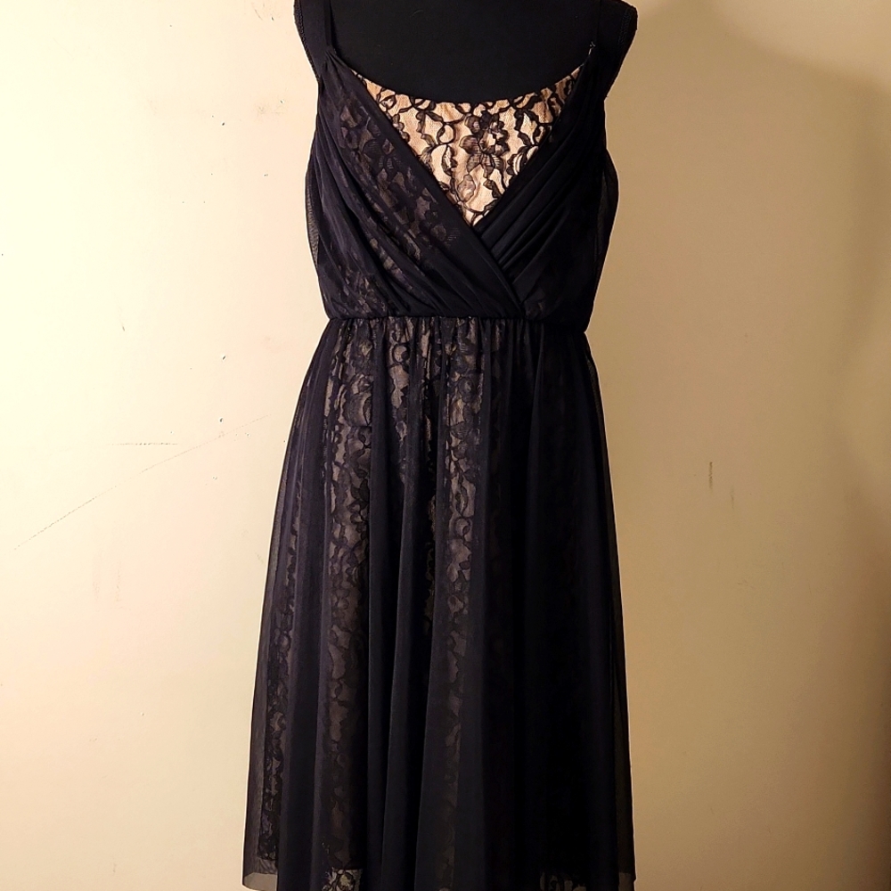 100%silk black Crochet lace  fairy whimsigoth feminine Babydoll dress